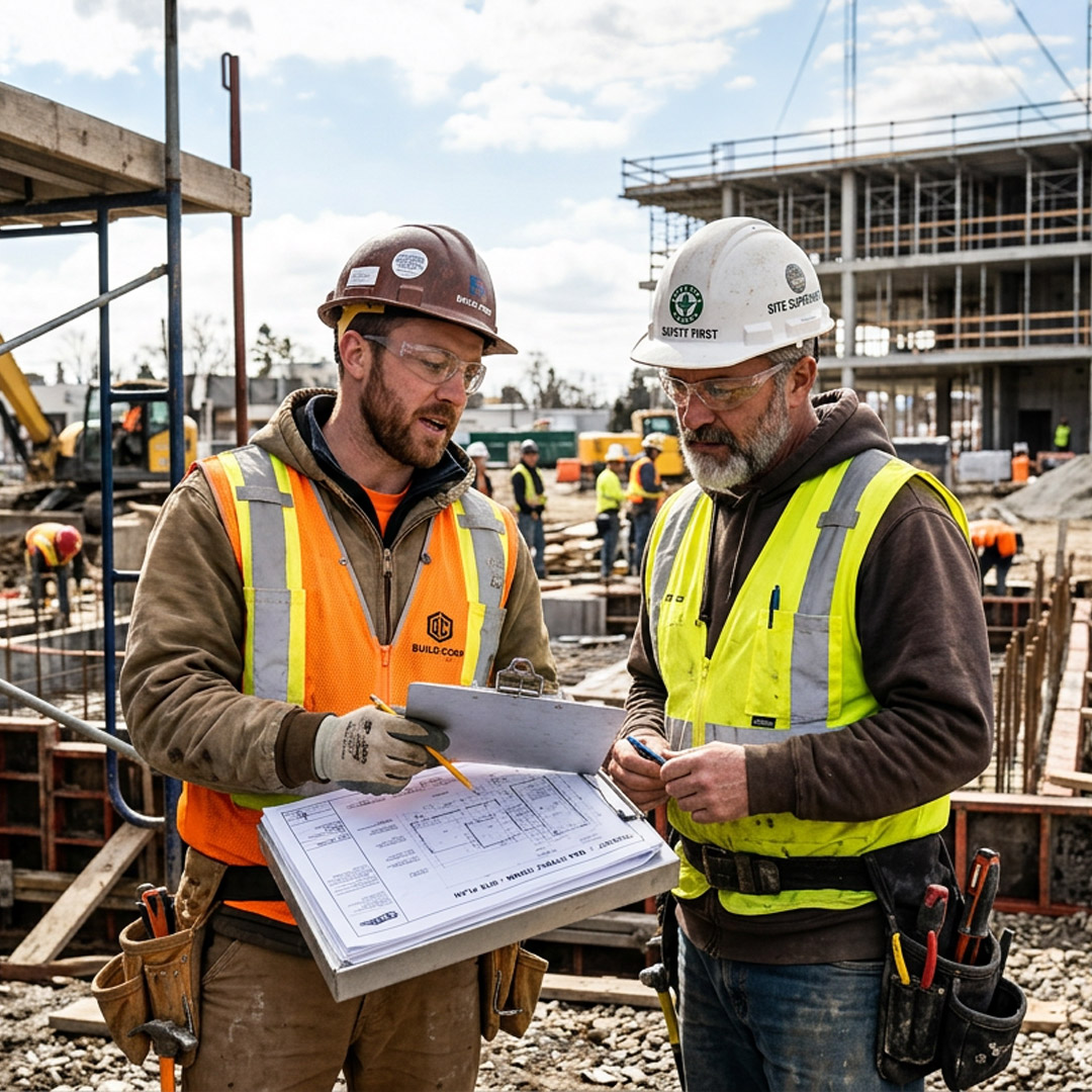 Tradesmen on a Construction Site